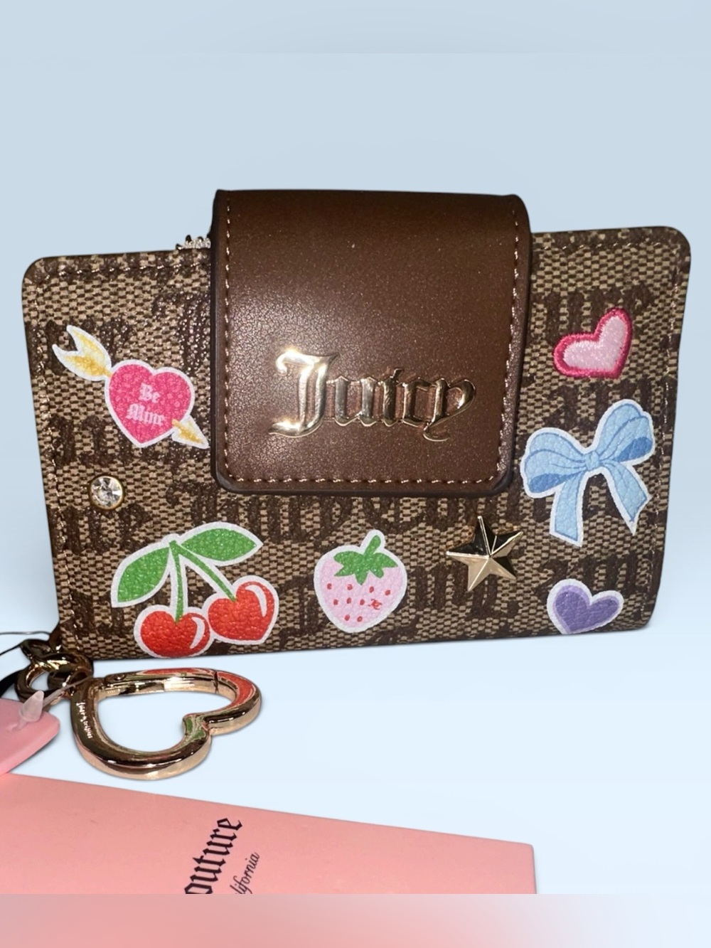 Juicy Couture Brown Logo Wallet with Colorful Accents